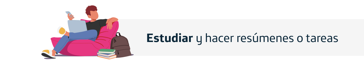 Estudiar y hacer resúmenes o tareas