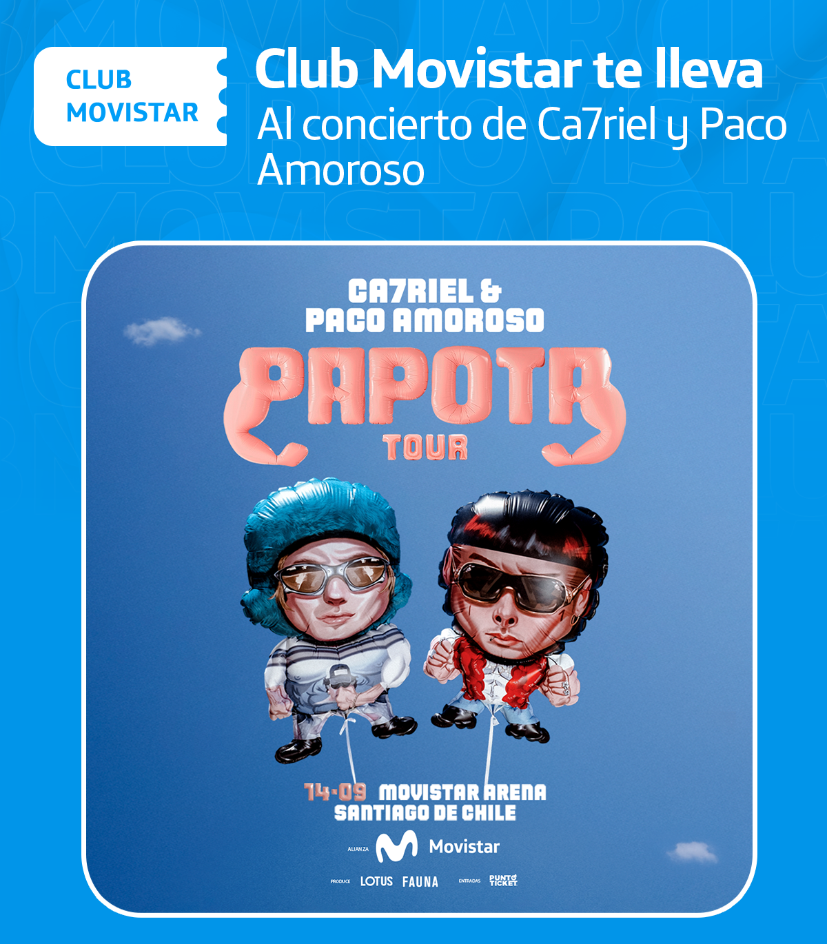 Club Movistar te lleva al concierto de Ca7riel y Paco amoros